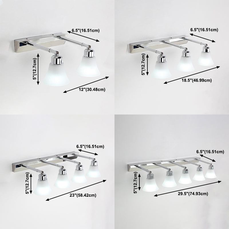 Silver Bell Mirror Lighting Modern Style Stainless Steel Wall Sconce Light Fixture