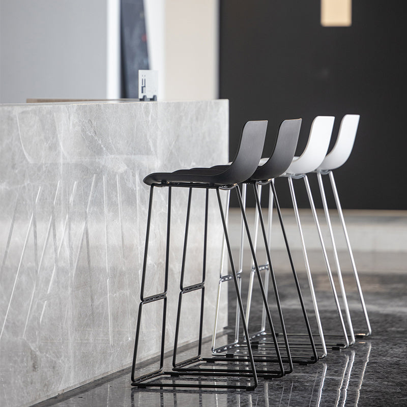 Taburete de barra de metal contemporáneo taburete de barra con patas de metal y espalda baja