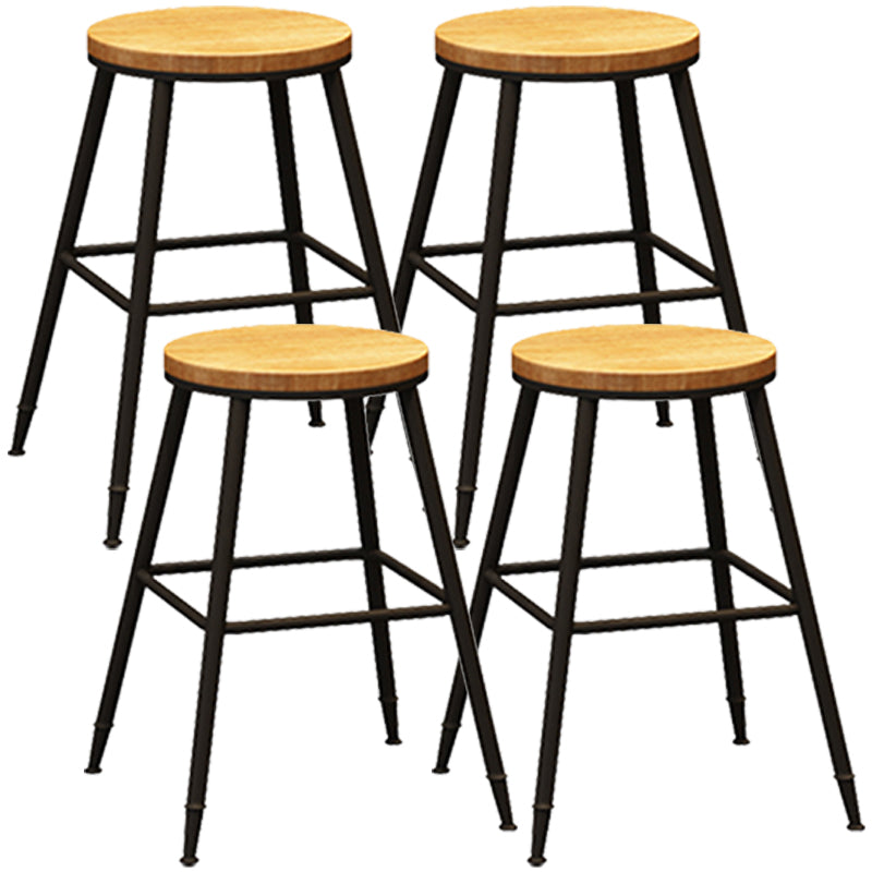 Taburete de bar interior de madera maciza de metal contemporáneo con reposapiés