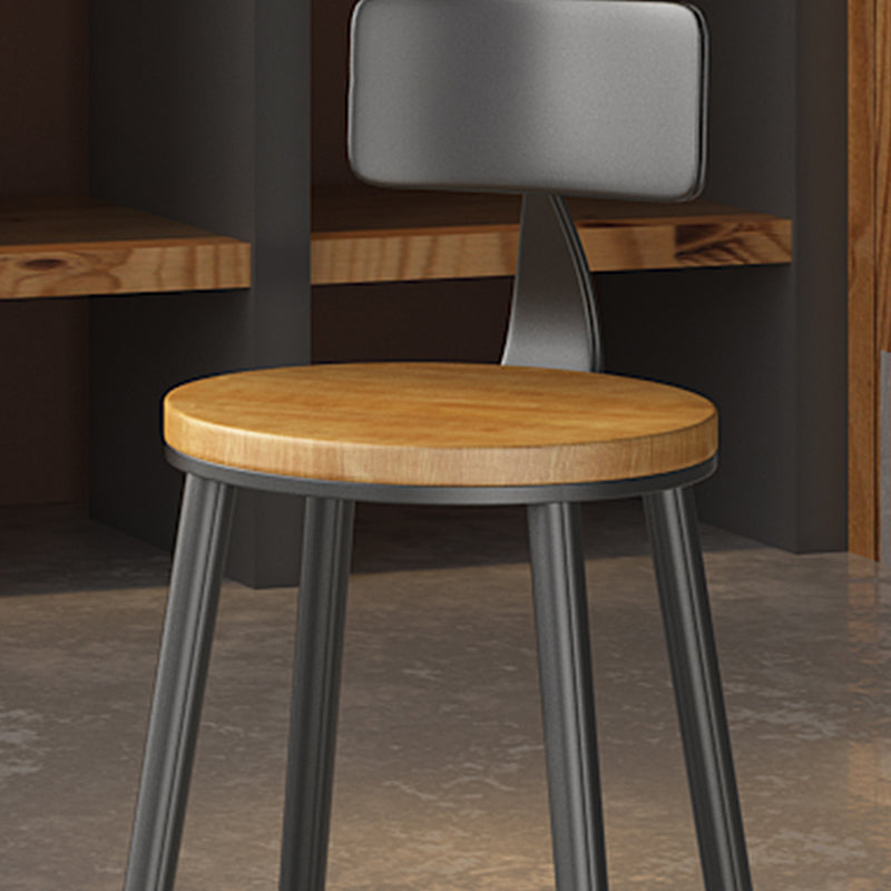 Taburete de bar interior de madera maciza de metal contemporáneo con reposapiés
