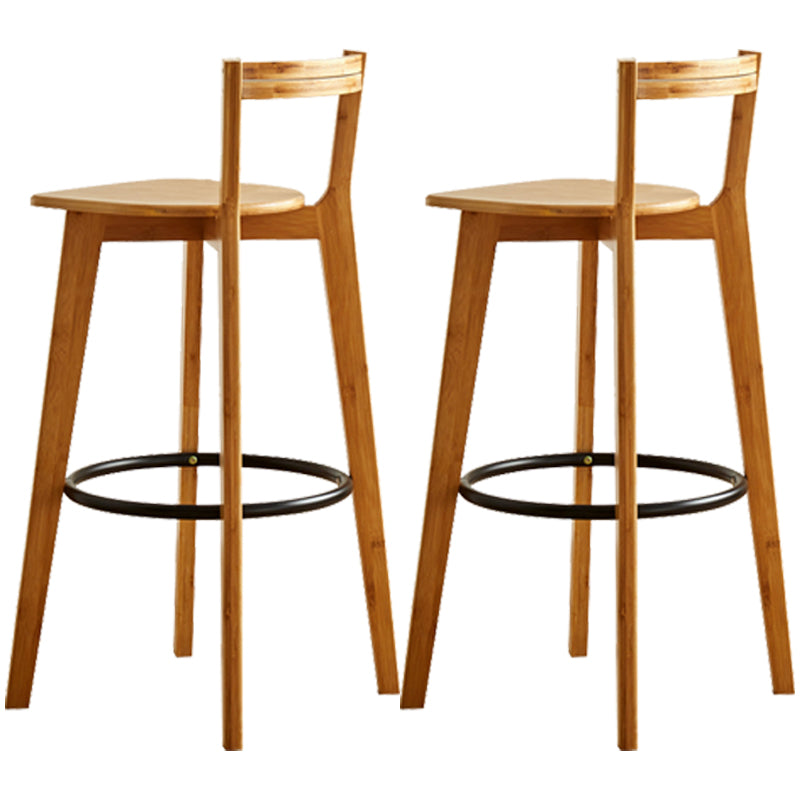 Taburete de bar contemporáneo de madera maciza Taburetes de bar de interior con asiento y reposapiés de madera