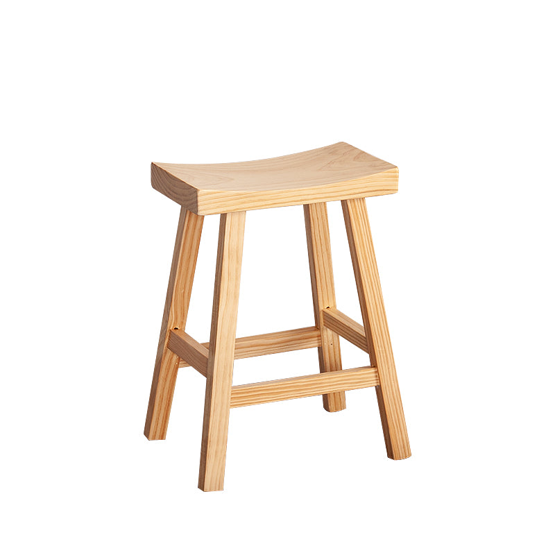 Zeitgenössischer klappbarer Barhocker aus massivem Holz für den Innenbereich mit Holzsitz und Fußstütze