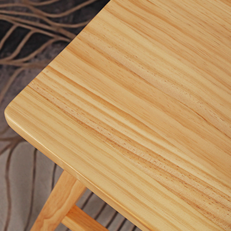 Zeitgenössischer klappbarer Barhocker aus massivem Holz für den Innenbereich mit Holzsitz und Fußstütze