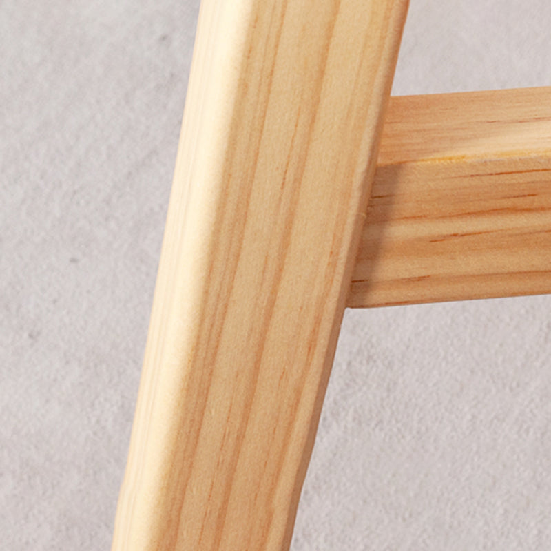 Zeitgenössischer klappbarer Barhocker aus massivem Holz für den Innenbereich mit Holzsitz und Fußstütze