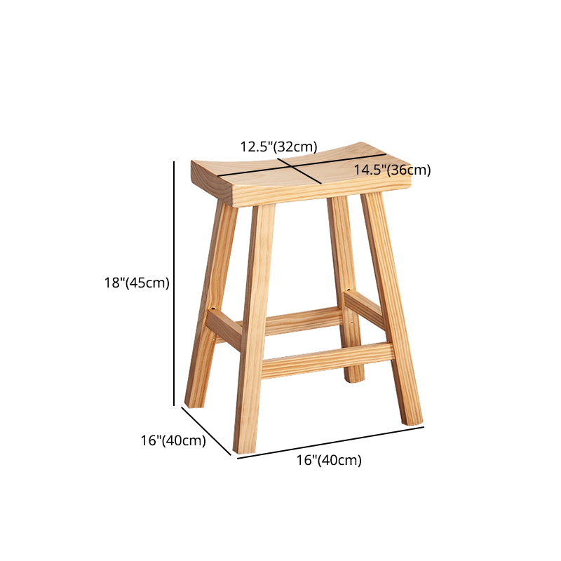 Zeitgenössischer klappbarer Barhocker aus massivem Holz für den Innenbereich mit Holzsitz und Fußstütze