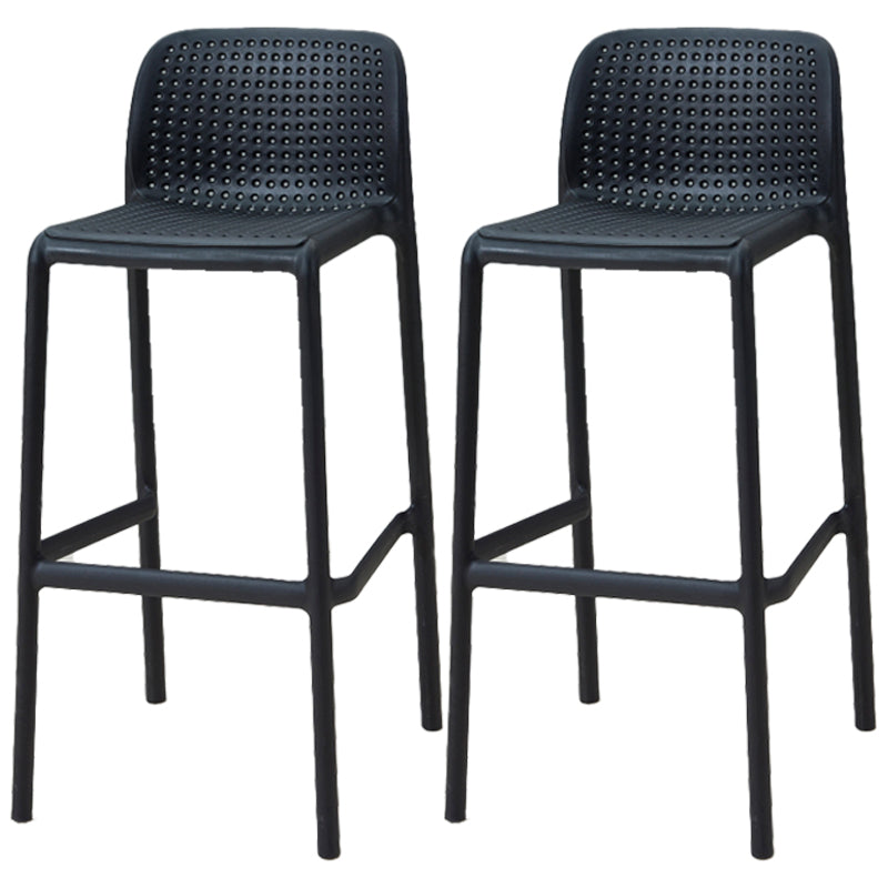 Taburete de bar de estilo escandinavo, patas de PP, asiento rectangular, taburete de bar con respaldo bajo para cocina