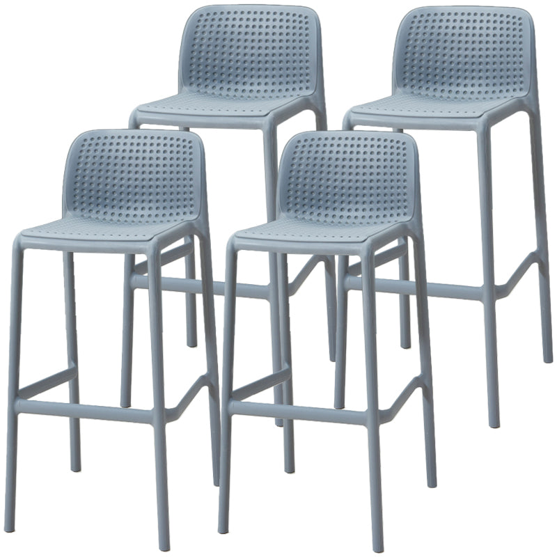 Taburete de bar de estilo escandinavo, patas de PP, asiento rectangular, taburete de bar con respaldo bajo para cocina