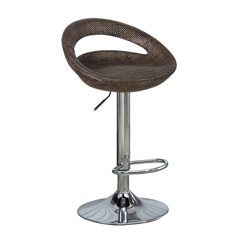 Taburete de bar de estilo industrial con reposapiés de altura ajustable Taburete de bar con respaldo bajo