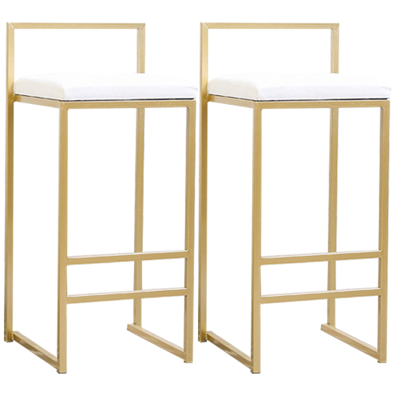 Taburete de bar de metal de estilo moderno con reposapiés y taburete de bar con respaldo bajo para cocina