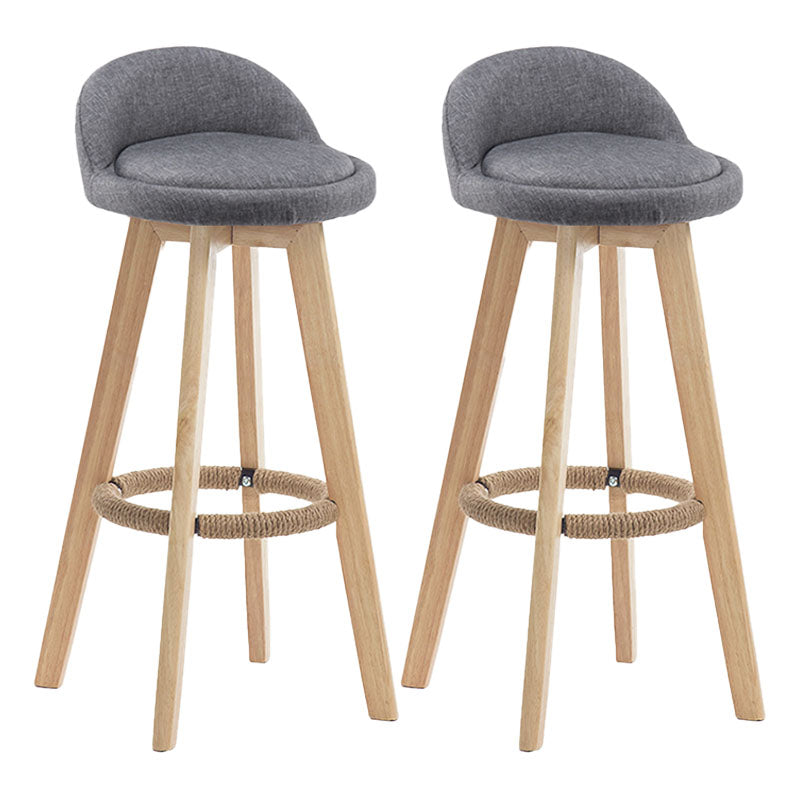 Modern Rotatable Backrest Counter Stool Wood Cafe Bar Stool with Pedal and Cushion