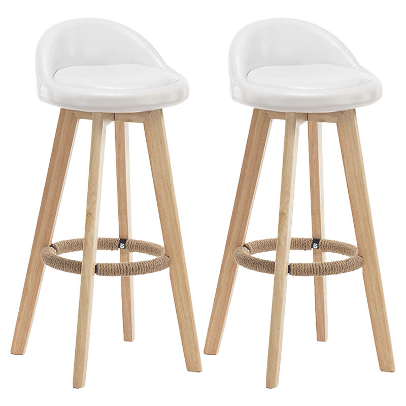 Modern Rotatable Backrest Counter Stool Wood Cafe Bar Stool with Pedal and Cushion