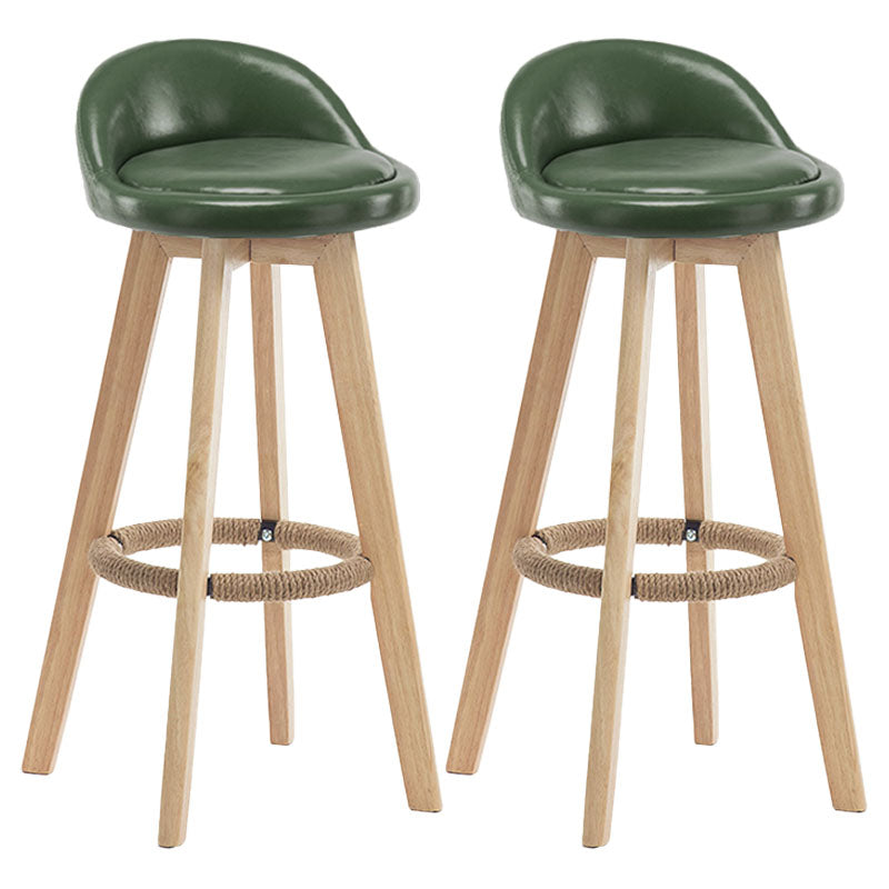 Modern Rotatable Backrest Counter Stool Wood Cafe Bar Stool with Pedal and Cushion