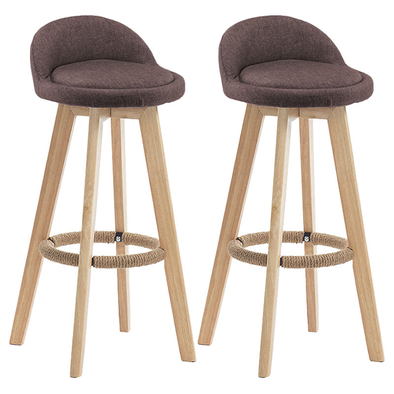 Modern Rotatable Backrest Counter Stool Wood Cafe Bar Stool with Pedal and Cushion