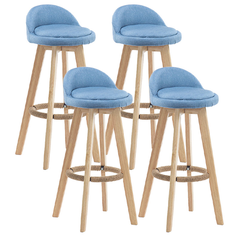 Modern Rotatable Backrest Counter Stool Wood Cafe Bar Stool with Pedal and Cushion