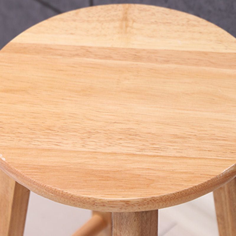 Moderner Barhocker aus Holz ohne Rückenlehne, Barhocker aus Holz mit Sitz und Pedal aus Holz