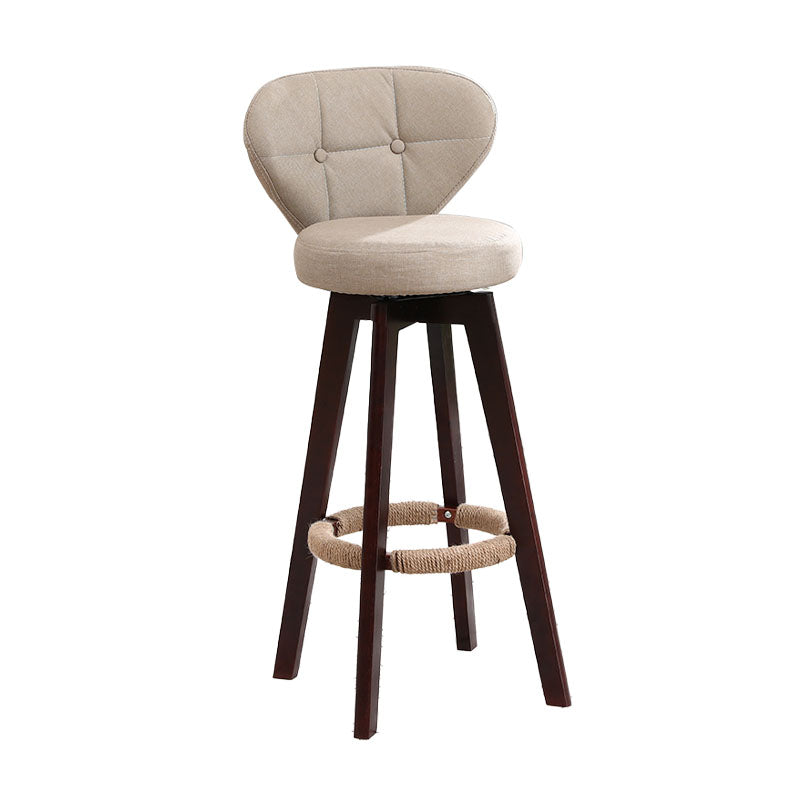 Backorst moderno sgabello da bar in legno con bancone rotabile con cuscino e pedale