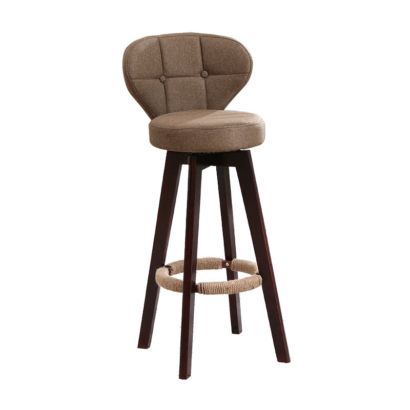 Backorst moderno sgabello da bar in legno con bancone rotabile con cuscino e pedale