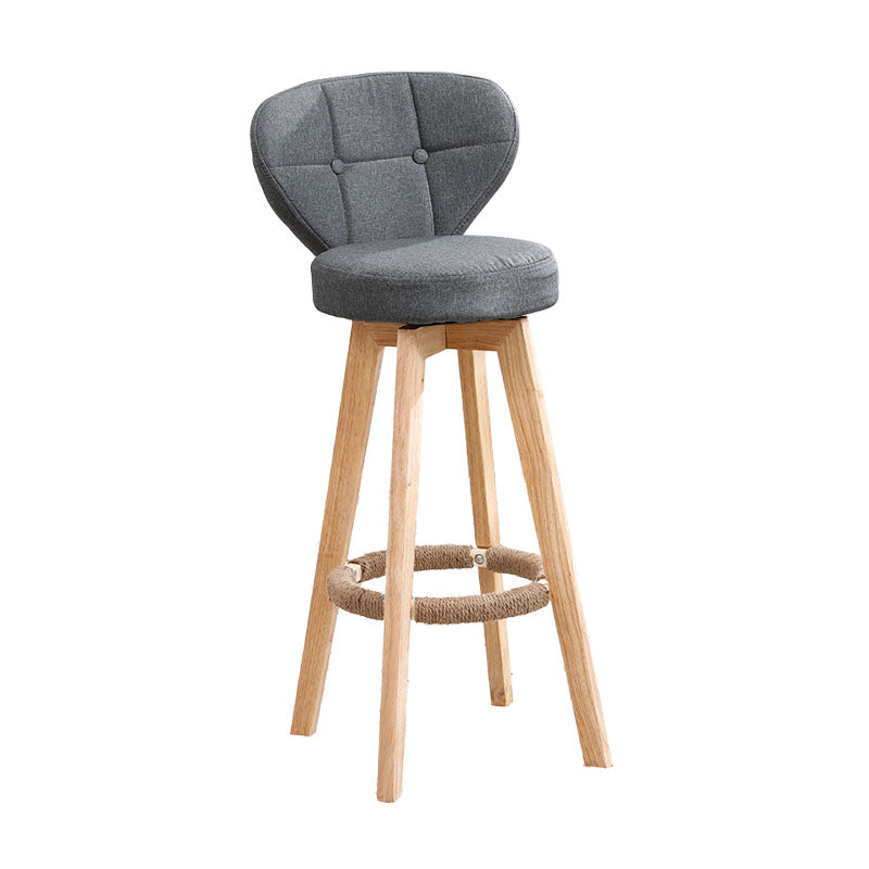 Backorst moderno sgabello da bar in legno con bancone rotabile con cuscino e pedale