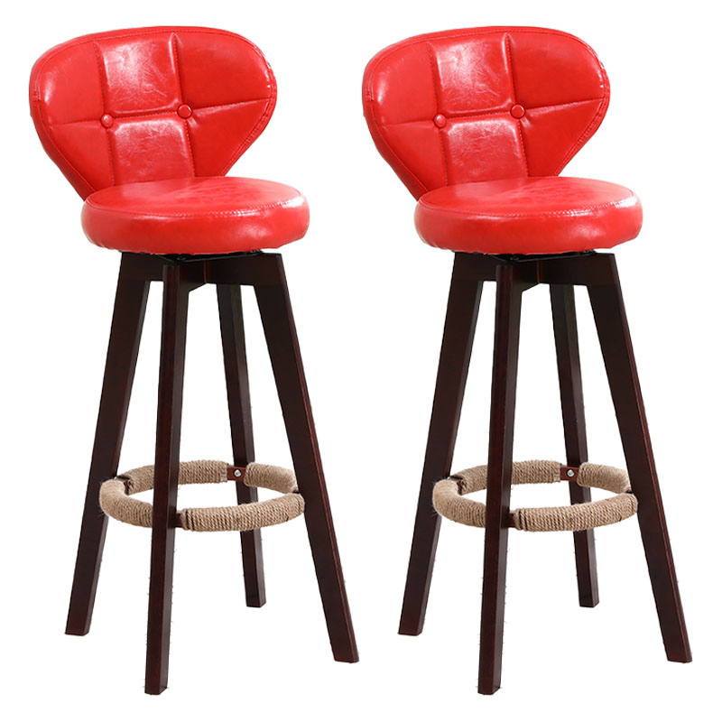 Backorst moderno sgabello da bar in legno con bancone rotabile con cuscino e pedale