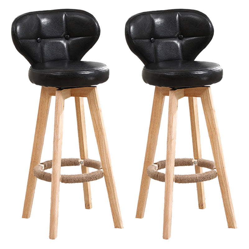 Backorst moderno sgabello da bar in legno con bancone rotabile con cuscino e pedale