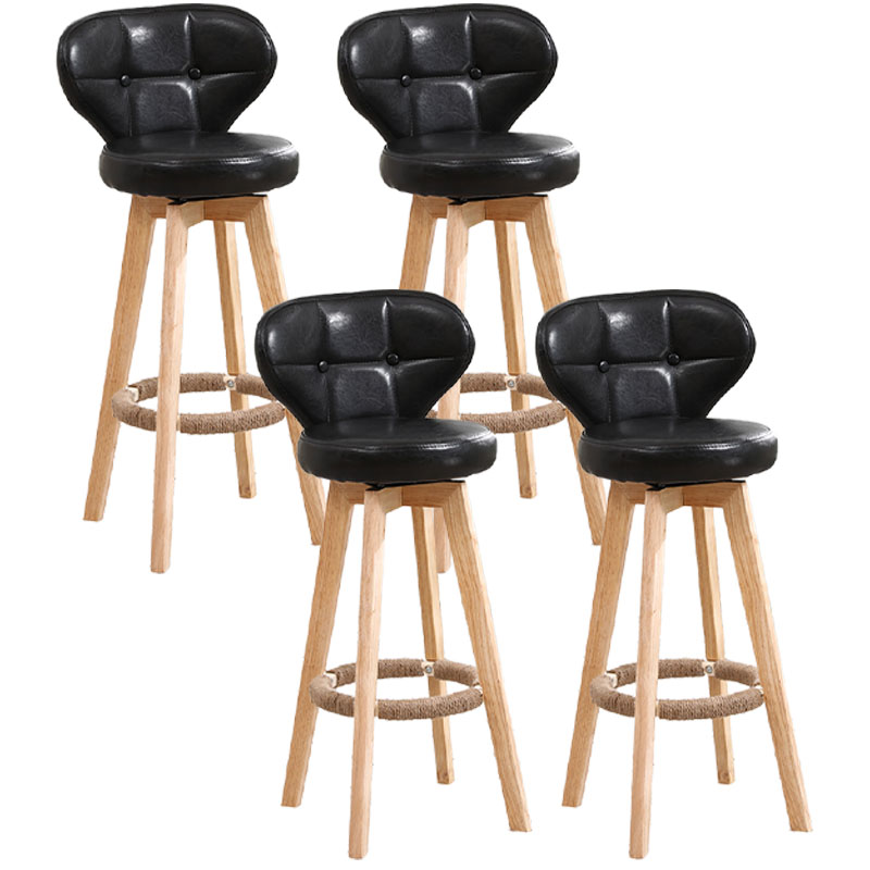 Backorst moderno sgabello da bar in legno con bancone rotabile con cuscino e pedale