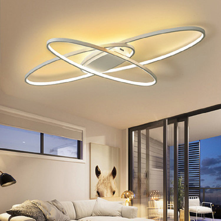 Contemporary Oval Flush Light Fixture Metal 3 Light Flush Mount Lights