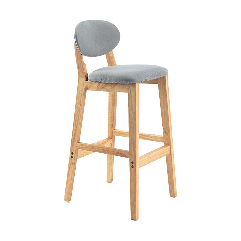 Taburete moderno sin brazos para mostrador, taburete de bar de madera para tienda de postres con cojín y pedal