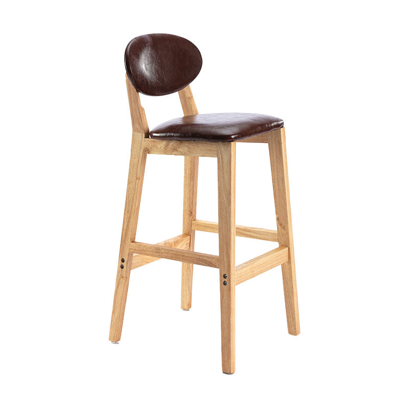 Taburete moderno sin brazos para mostrador, taburete de bar de madera para tienda de postres con cojín y pedal
