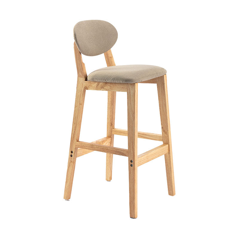 Taburete moderno sin brazos para mostrador, taburete de bar de madera para tienda de postres con cojín y pedal