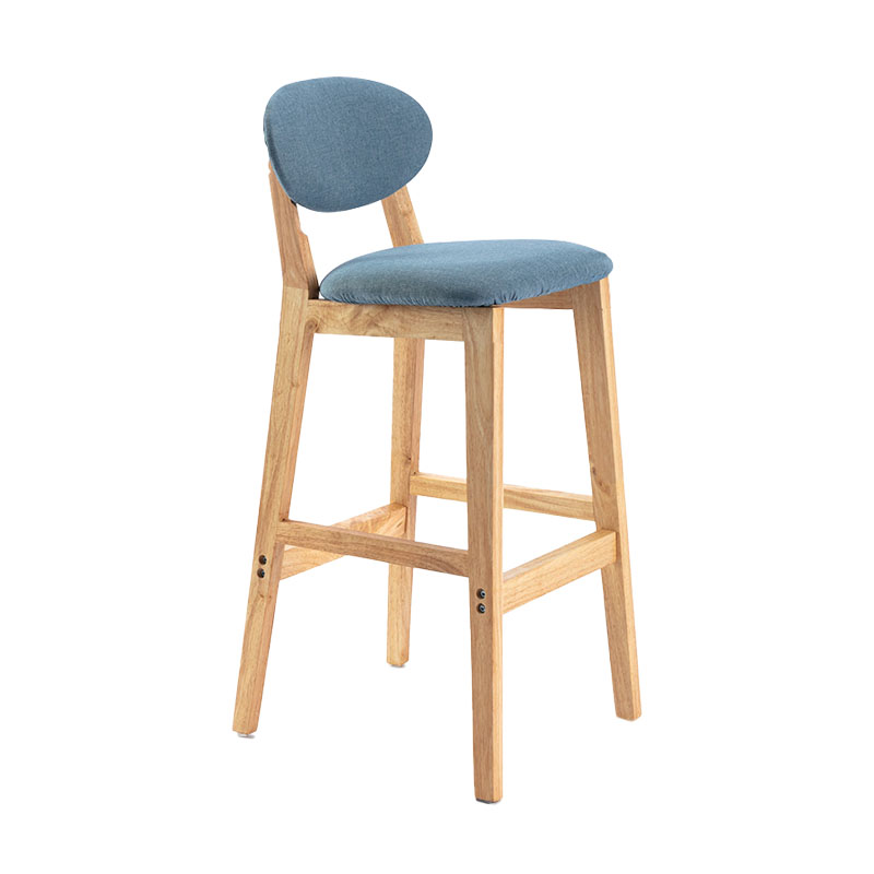 Taburete moderno sin brazos para mostrador, taburete de bar de madera para tienda de postres con cojín y pedal