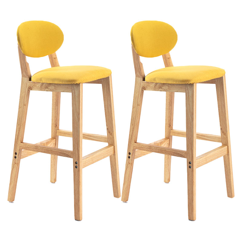 Taburete moderno sin brazos para mostrador, taburete de bar de madera para tienda de postres con cojín y pedal