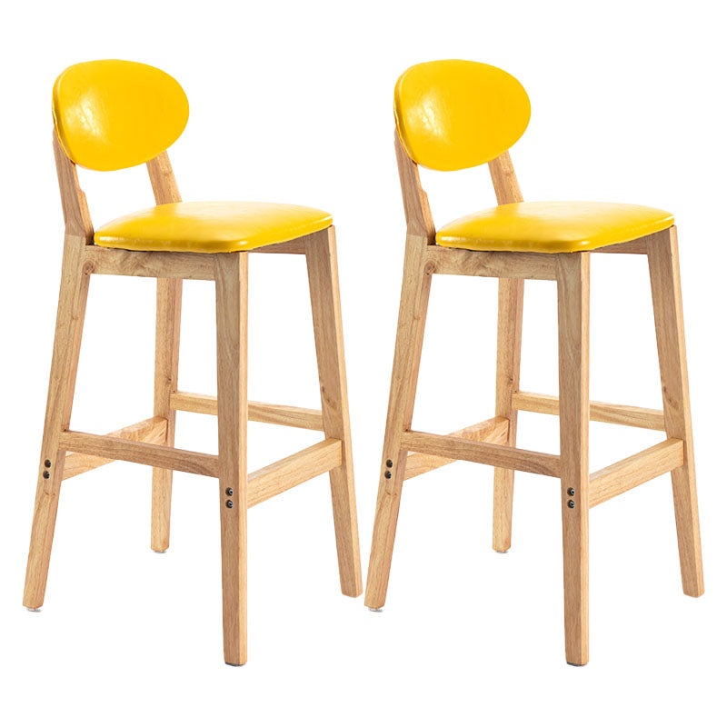 Taburete moderno sin brazos para mostrador, taburete de bar de madera para tienda de postres con cojín y pedal