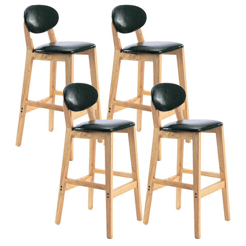 Taburete moderno sin brazos para mostrador, taburete de bar de madera para tienda de postres con cojín y pedal