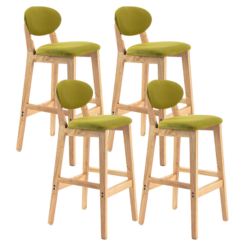 Taburete moderno sin brazos para mostrador, taburete de bar de madera para tienda de postres con cojín y pedal