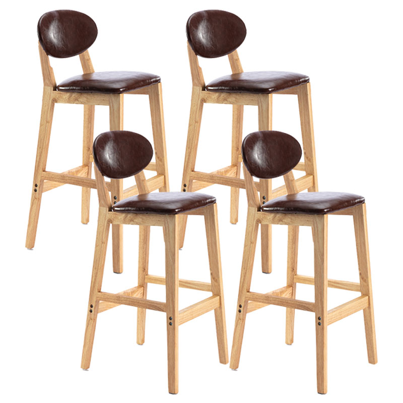 Taburete moderno sin brazos para mostrador, taburete de bar de madera para tienda de postres con cojín y pedal
