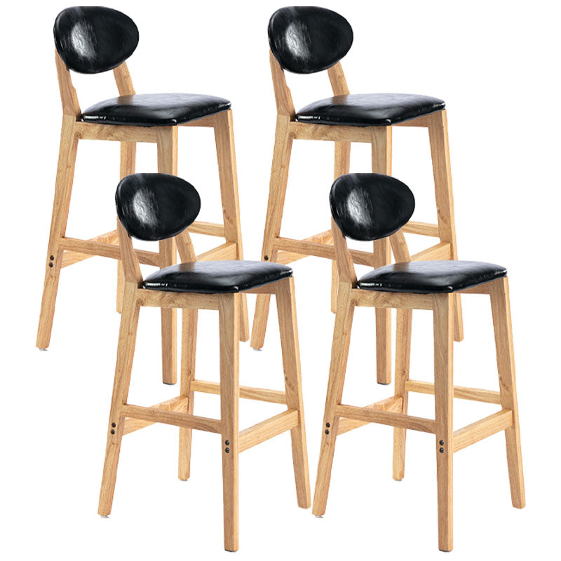 Taburete moderno sin brazos para mostrador, taburete de bar de madera para tienda de postres con cojín y pedal