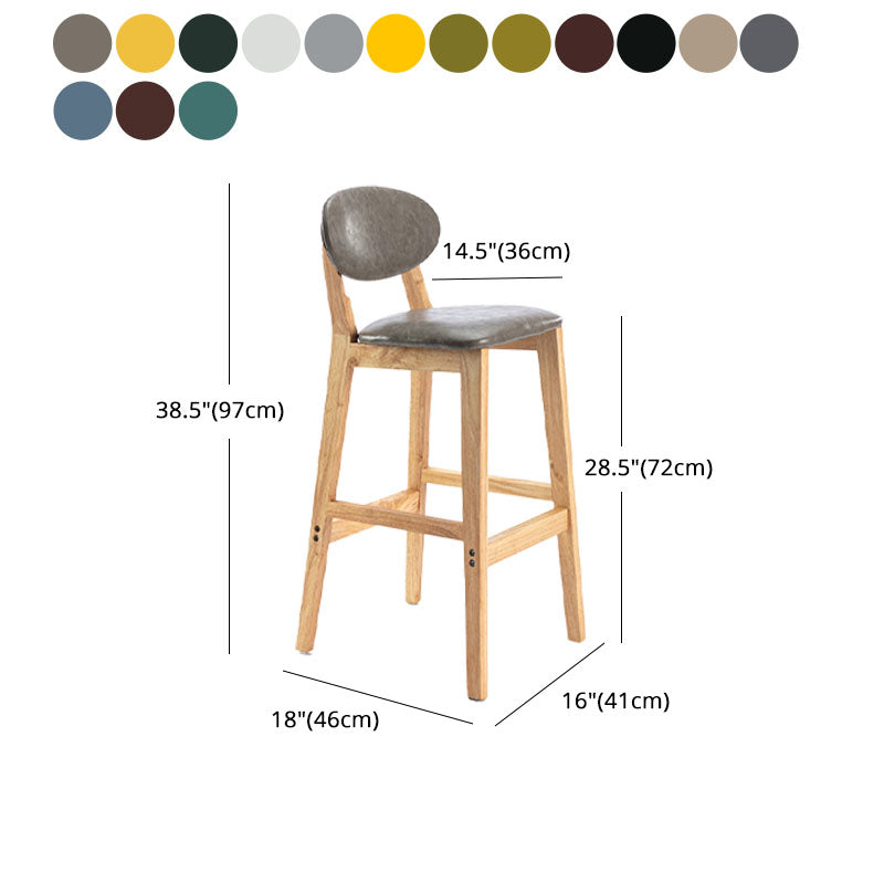 Taburete moderno sin brazos para mostrador, taburete de bar de madera para tienda de postres con cojín y pedal