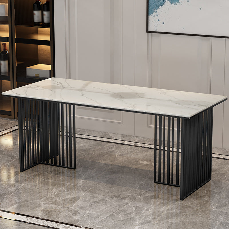 Mesa de comedor de lujo tradicional Mesa de piedra sinterizada con marco de oro para uso en el hogar