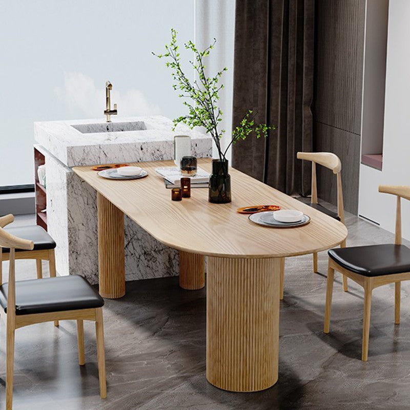 Mesa de comedor contemporánea de madera sólida Tapa de madera de pino de pino para el hogar