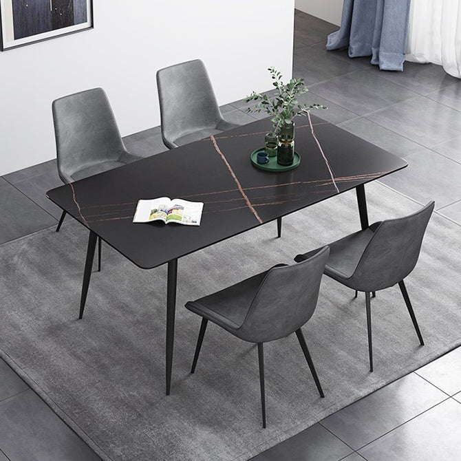 Stone Dining Room Collection Industrial Style Rectangle 4 Legs Dining Table