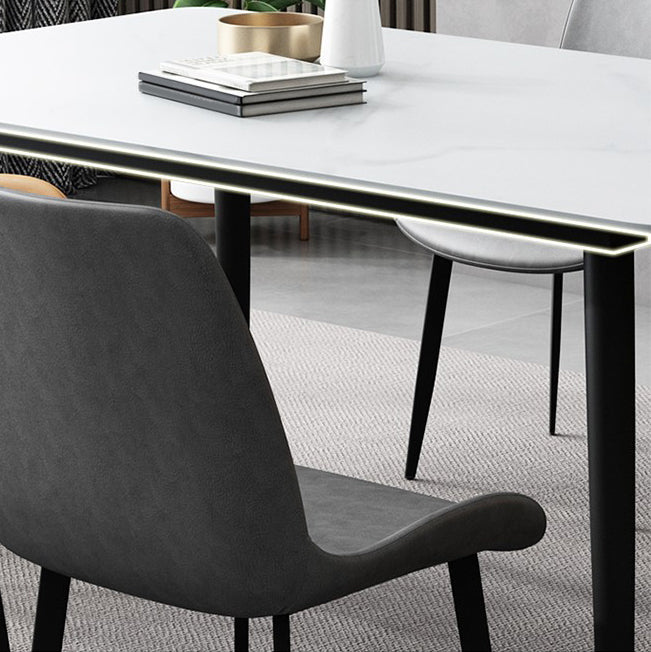 Stone Dining Room Collection Industrial Style Rectangle 4 Legs Dining Table