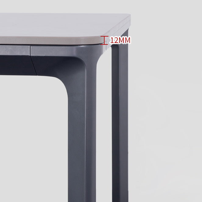Rechteck industrieller Esstisch Sintered Stein fester Tisch mit 4 Metallbeinen