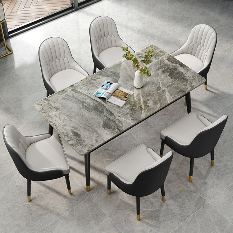 Simplicity Style Rectangle Home Furniture Stone Dining Table with 4-foot