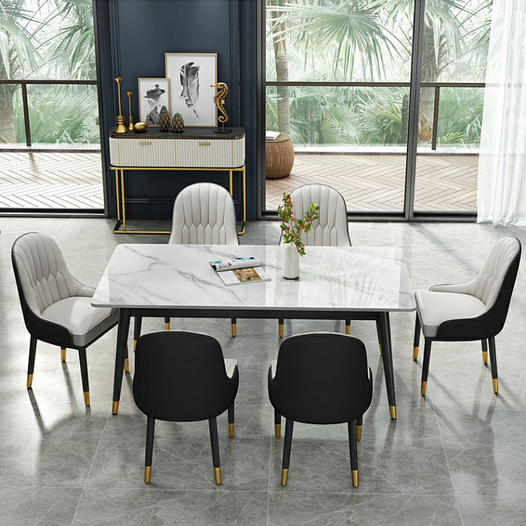 Simplicity Style Rectangle Home Furniture Stone Dining Table with 4-foot