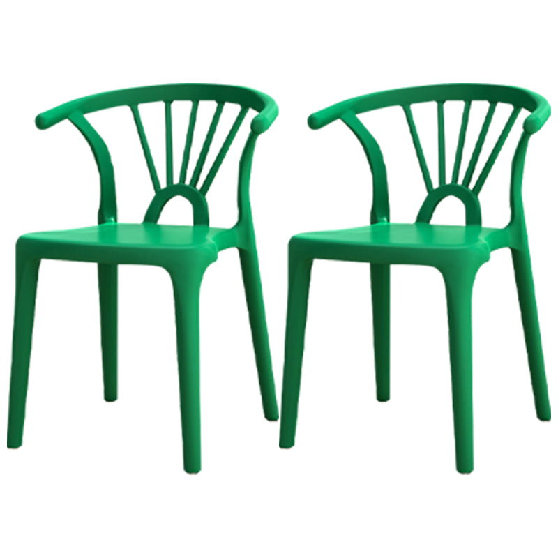 Silla lateral apilable de plástico moderno con respaldo de listón, silla de comedor con acabado mate