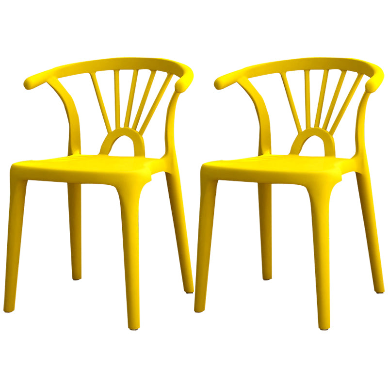 Silla lateral apilable de plástico moderno con respaldo de listón, silla de comedor con acabado mate