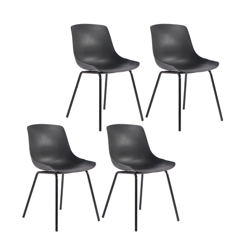 Design contemporaneo sedia da pranzo in plastica a bracciole senza braccio sedia per casa