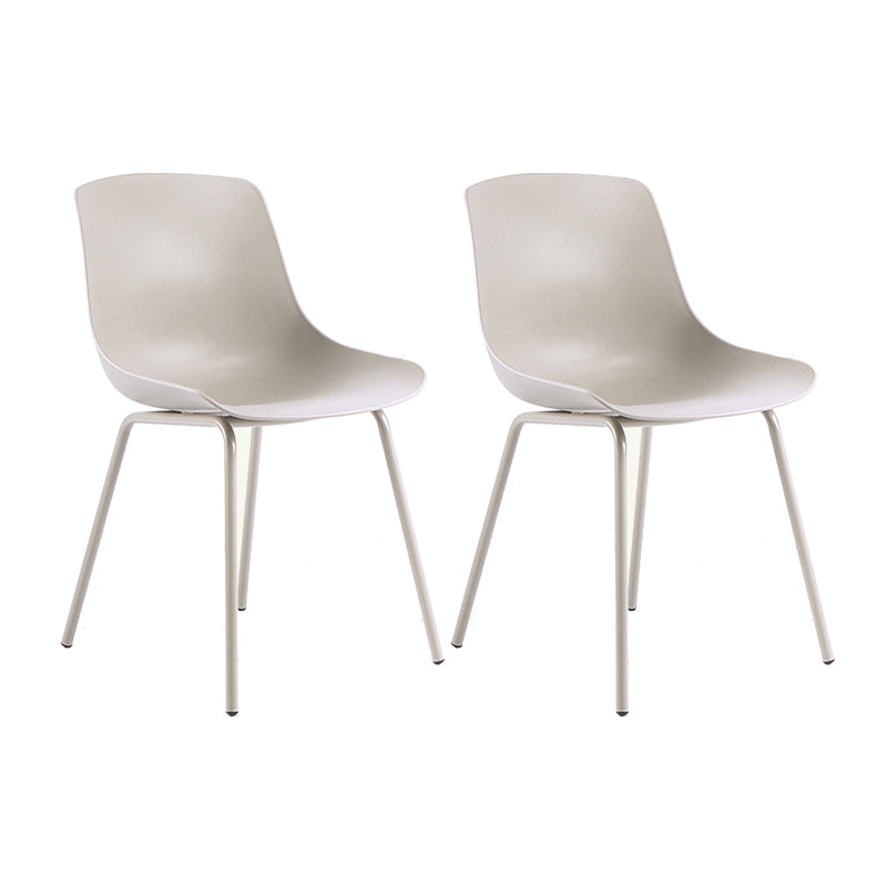 Design contemporaneo sedia da pranzo in plastica a bracciole senza braccio sedia per casa