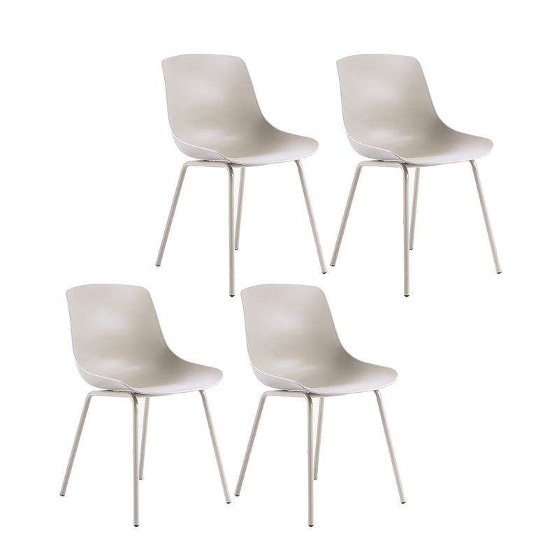 Design contemporaneo sedia da pranzo in plastica a bracciole senza braccio sedia per casa