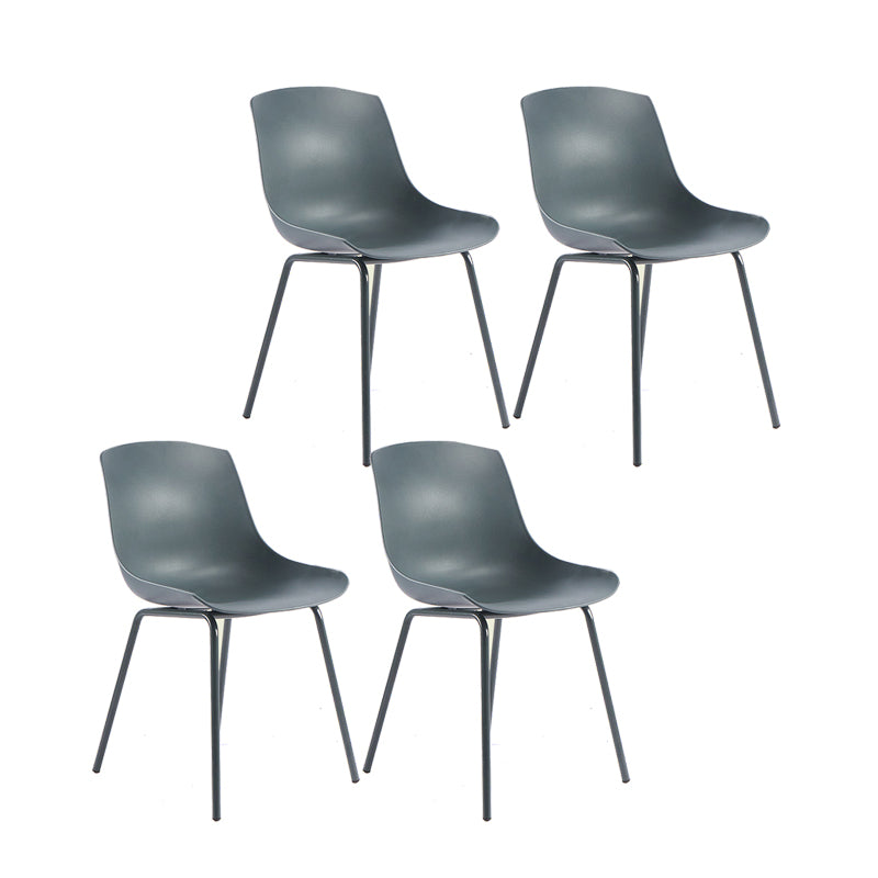 Design contemporaneo sedia da pranzo in plastica a bracciole senza braccio sedia per casa